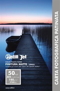 Carta Patinata Opaca Matte, 180 gr, 100 Fogli A3