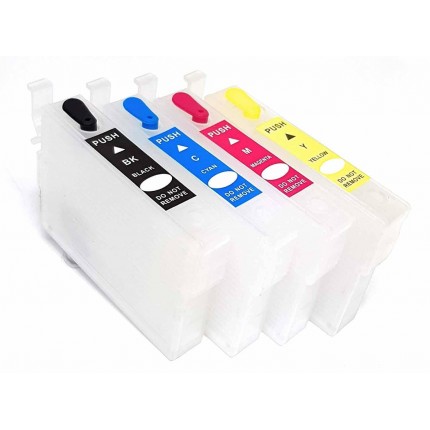 4 Cartucce vuote (1 Nera + 1 per colore) autoresettanti EPSON serie 34XL