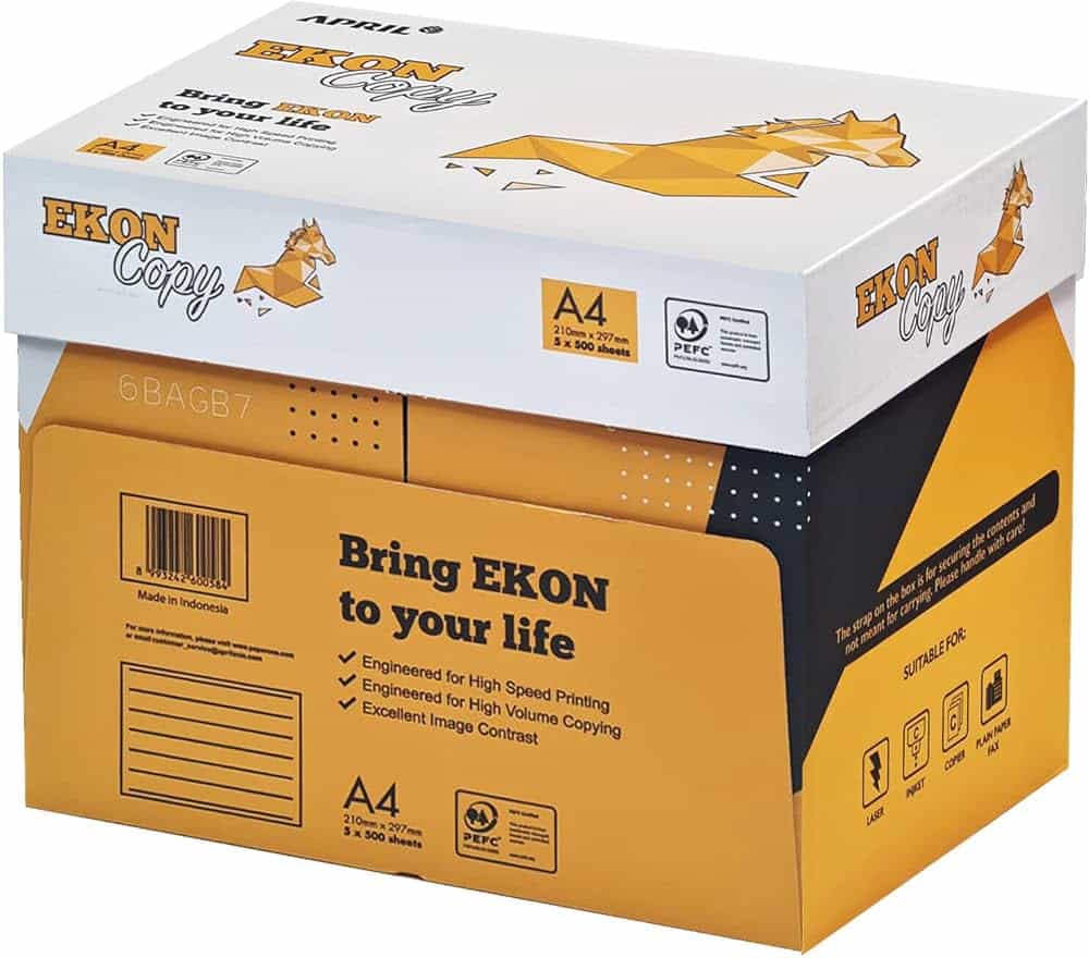 EKON Carta Comune per Uso Generico, 80 Grammi (500 Fogli) A4.