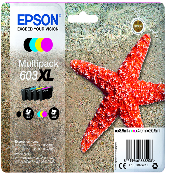 Multipack Epson 603XL (C13T03A64010) Originale